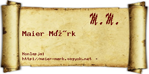 Maier Márk névjegykártya